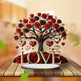 thumbnail image 6 of Valentine Decorations Valentine Tree Sign 2D Acrylic Plaque Love Heart Rose Tree Table Decor Romantic Tabletop Centerpiece Signs for Home Decor Gift Dining Room Table Wedding Anniversary Party, 6 of 8