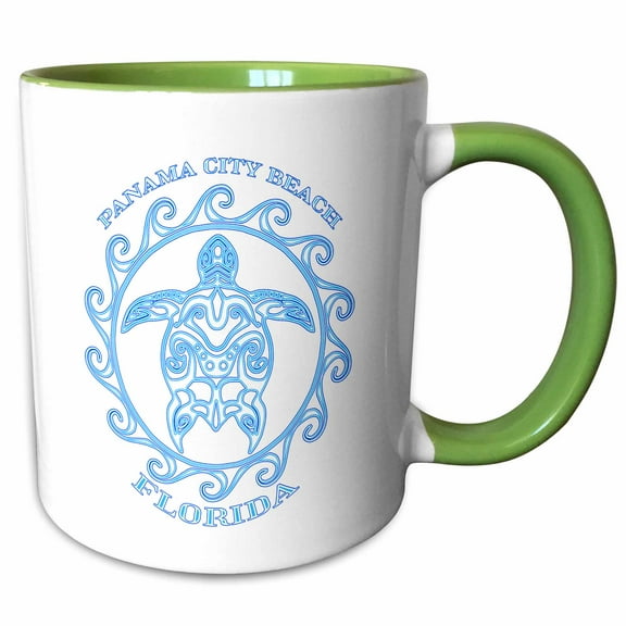 3drose, Panama City Beach Florida Ocean Nautical Anchor If You Love Boating., 11oz Two-tone Green Mug