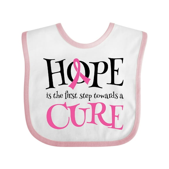 Inktastic Breast Cancer Hope Quote Girls Baby Bib