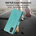 thumbnail image 5 of Mandala Phone Cover for Xiaomi Redmi 9A/9AT/9i, Premium PU Leather Flip Case 3 Card Slot 1 Cash Slot Magnetic Closure with Stand Function and Lanyard Foldable Embossing Pattern Case - Green, 5 of 17