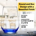 thumbnail image 4 of 10 Vaso Silicia Stemless Wine Glasses Set, 16 oz. - Clear, Orb-Like, Thick base - Blue, 4 of 5