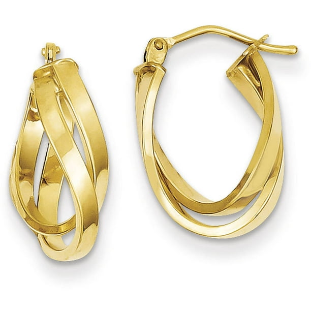 Primal Gold - Primal Gold 14 Karat Yellow Gold Twisted Hoop Earrings ...