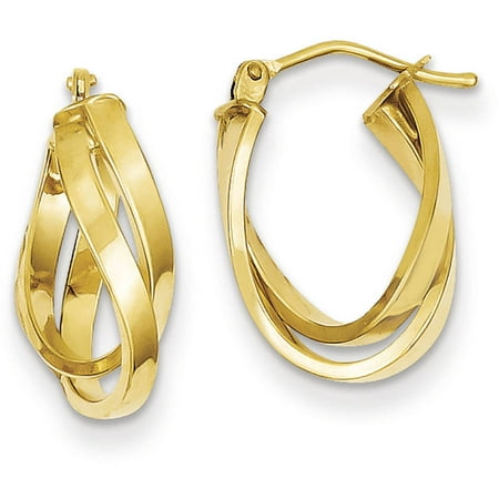 Best Price Product - 14kt Yellow Gold Twisted Hoop Earrings - Walmart.com