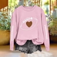 thumbnail image 5 of AKOEE Womens Crewneck Sweatshirts Football Printed Loose Pullover Graphic Sweatshirt Long Sleeve Tops Fall (L, Pink), 5 of 7
