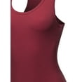 thumbnail image 4 of A2Y Women's Fashion Basic Premium Cotton Racerback Tank Body Suit Cabernet XL, 4 of 5