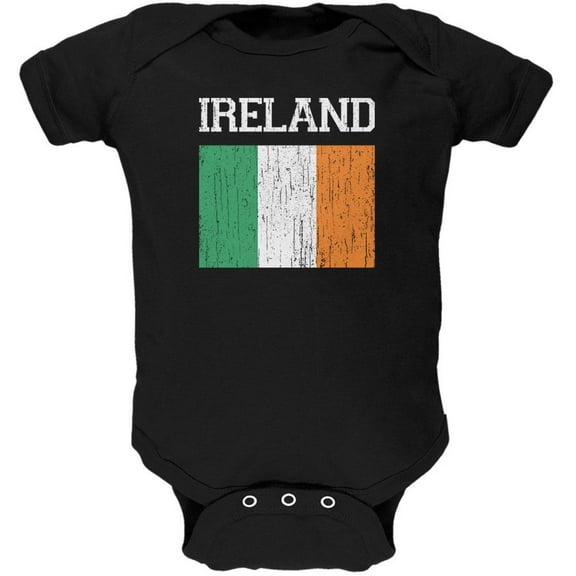 World Cup Distressed Flag Ireland Black Soft Baby One Piece