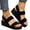 Black, variant on Women's Platform Sandals Comfortable Open Toe Ankle Strap Summer Wedge Walking Shoes Black 7.5