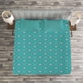 thumbnail image 3 of Ambesonne Turquoise Quilted Bedspread Set 3 Pcs, Moroccan Inspirations, King Size, Turquoise Dark Blue, 3 of 3