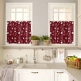 thumbnail image 4 of Christmas Snowflakes Kitchen Curtains and Valances Set, Trees Leaves Red White Retro Rod Pocket Window Valance 18 Inch Window Curtain Panels for Living Room Bedroom Laundry, 27.5x36in, 3 Pieces, 4 of 7