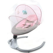 Baby Swings for Infants and Bouncer Electric Bassinet for Baby Multifunctional Baby Rocker Soothing Portable Swing Cradle with Remote , Music, Adjustable Speed for 0-12 Month Girl Boy (Pink)