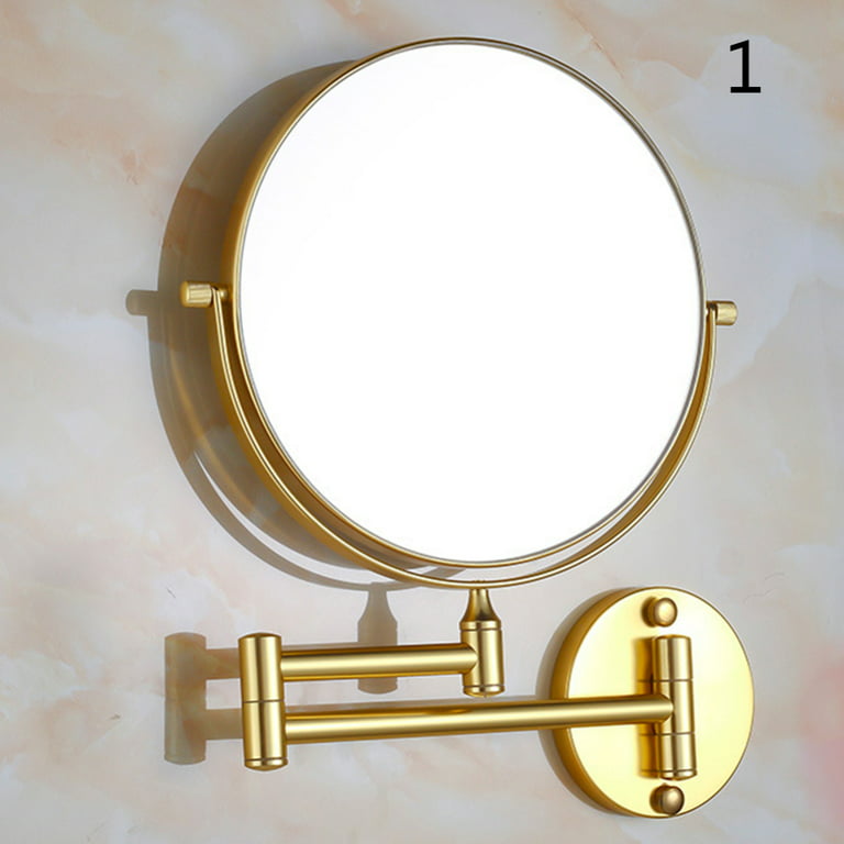 Gold 3X Magnification Bathroom Makeup Mirror Stand Vanity Mirror Dual Sided