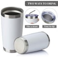 thumbnail image 4 of MEWAY 20oz Tumbler Cup Double Wall Vacuum Insulated Travel Mug Bulk, Stainless Steel Tumblers with Lid and Straw, Durable Powder Coated Coffee Cups for Cold & Hot Drinks (White, 1), 4 of 9