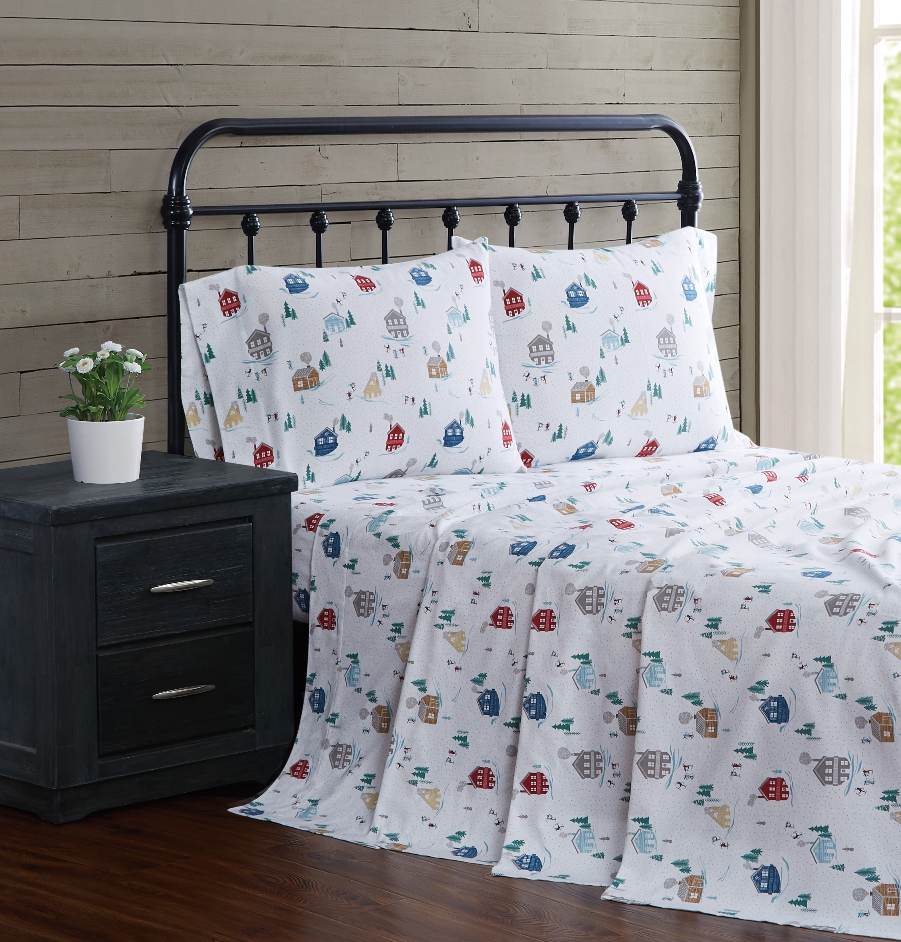 London Fog Chalet Cotton Flannel 3 Piece Twin Sheet Set