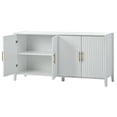 thumbnail image 3 of Accent Cabinet, Modern Accent Buffet Cabinet with 4 Doors, Freestanding Sideboard with Metal Handles, White Storage Cabinet for Hallway Entryway Living Room, 3 of 8