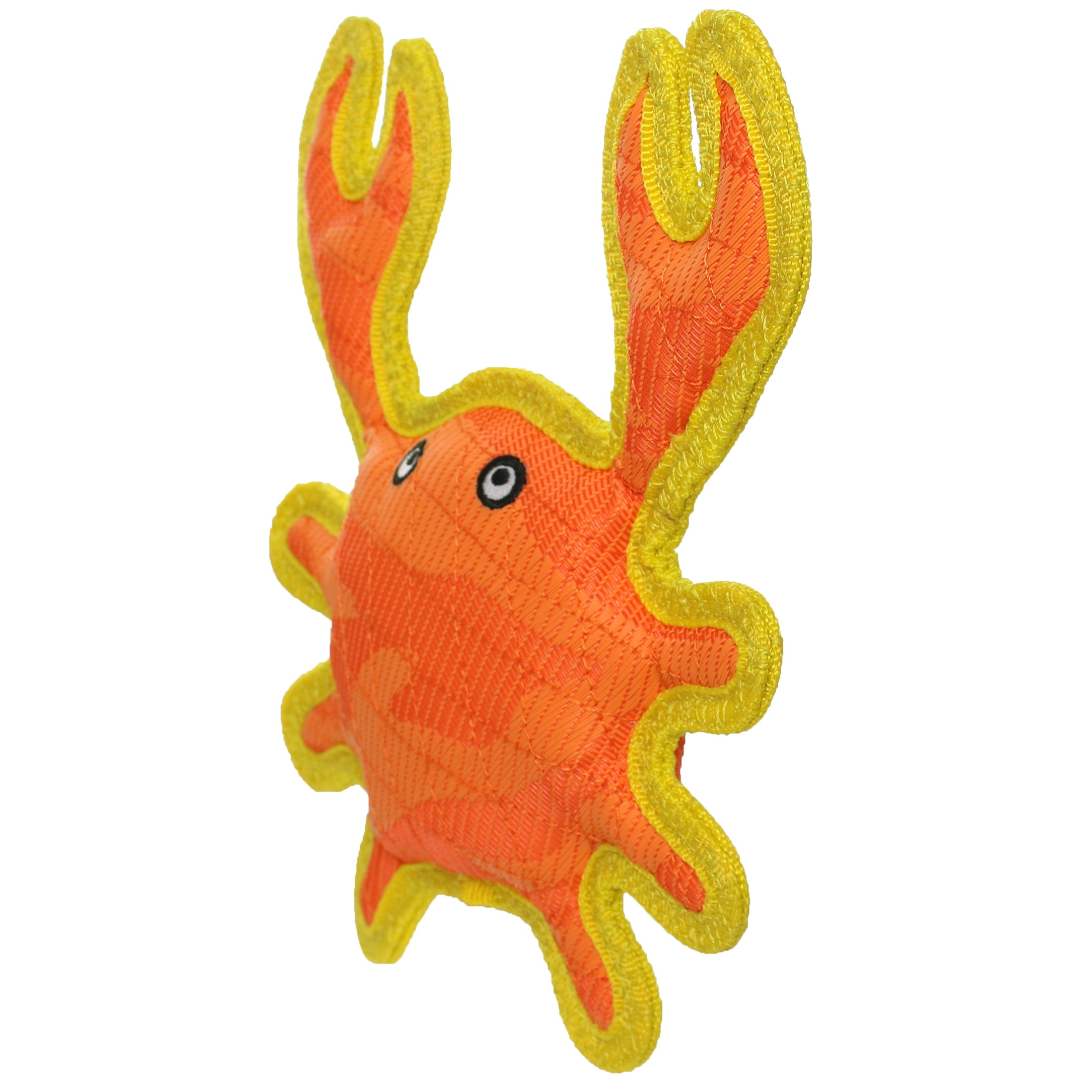 DuraForce Crab Tiger Orange-Yellow Durable Woven Fiber Dog Toy