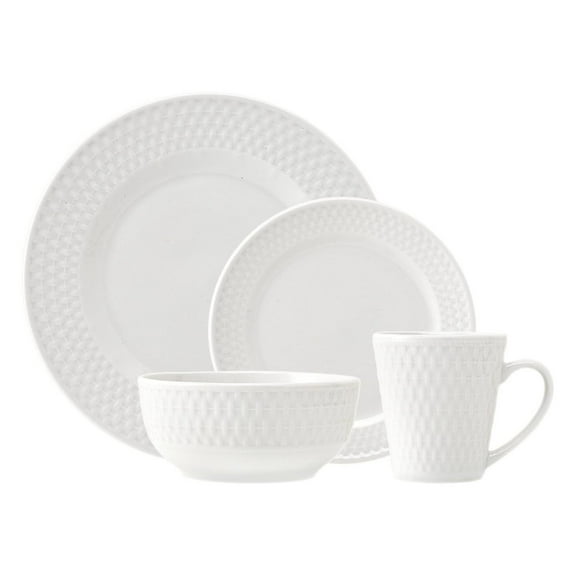 Dinnerware Set, Dinner Plates, Salad/Dessert Plates, Cereal Bow, Soup Bowls, and Coffee Mug, 16 Piece Set