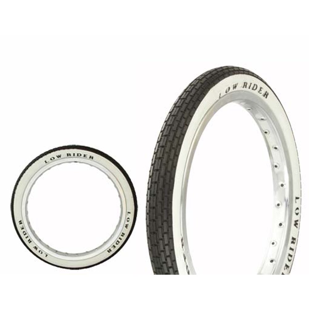 Lowrider Tire Duro 16" x 1.75" Black/White Side Wall HF