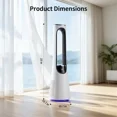 thumbnail image 7 of Bladeless Tower Fan for Bedroom, 33" Standing Fan 120° Oscillating with Remote, 4 Modes, 20 Speeds for Home, Office, 7 of 7
