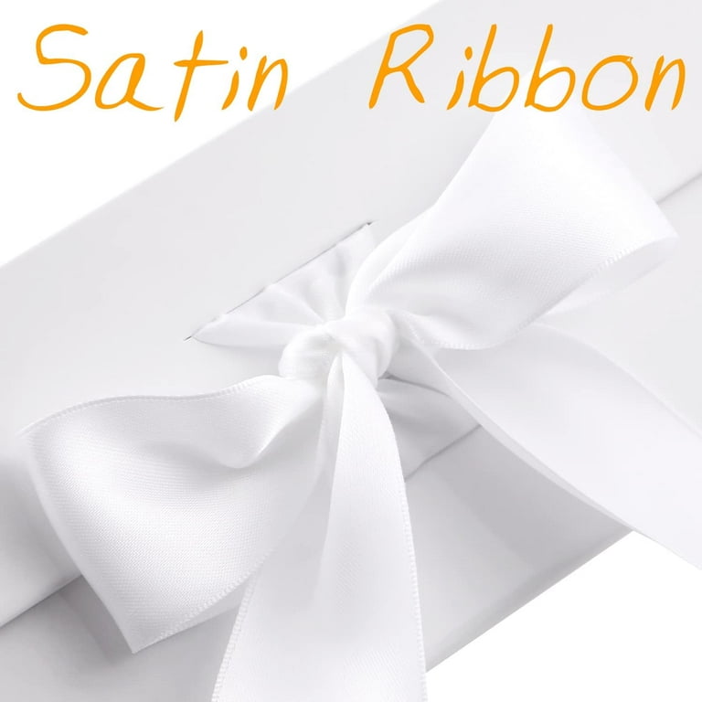 Large White Gift Box with Ribbon - 13x9.7x3.4 Inches, Magnetic Closure, All  Occasion 
