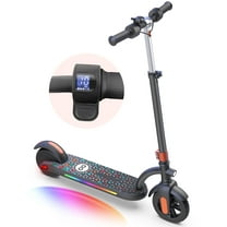 URBANMAX Electric Scooter for Kids, 200W Motor 10mph Speed Electric Scooter with Adjustable Handlebar and LED Lights - Orange