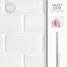 Smart Tiles Peel and Stick Backsplash, 10 Adhesive Tiles, Subway White, 10,95"x9,7"