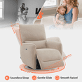 thumbnail image 4 of MCombo Power Swivel Glider Recliner Chair, Electric Rocker Recliner Chairs with USB Charging Ports for Living Room and Nursery, Fabric 6922 (Beige), 4 of 8