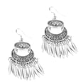 thumbnail image 2 of Pendiente vintage flor nacional tallada aleación de plata borla pendientes exagerados para mujer, 2 of 5