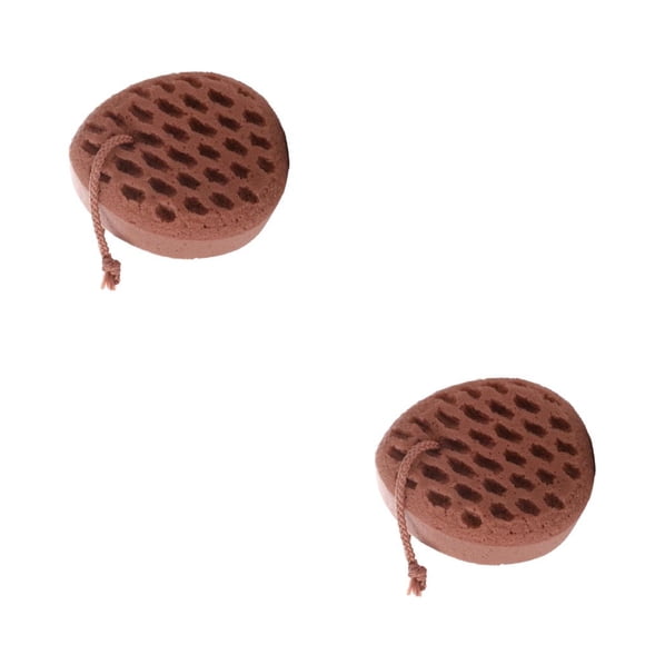 Advancent Bath Sponges Water Drop Exfoliating Bathing Breathable Shower Tools Back Scrubber Beauty Sanitary Sponge for Washing Café 2Conjunto
