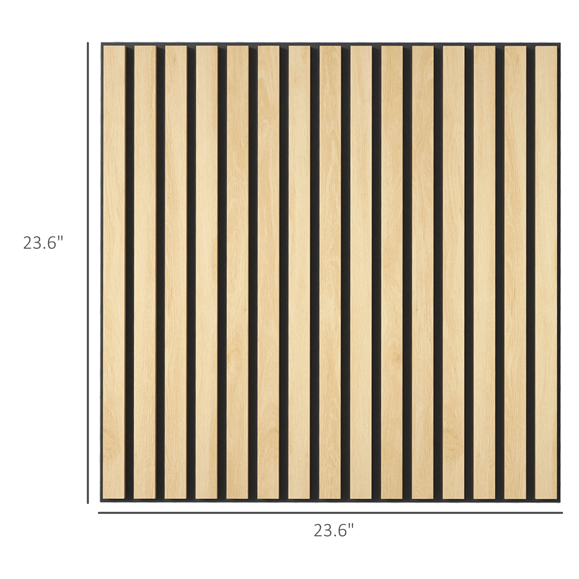 HOMCOM 4 Pack Acoustic Wall Panels, 24" x 24" Wood Wall Panels, Oak