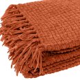 thumbnail image 4 of Chenille Basket weave Knit Throw with Fringe, Lightweight Breathable Chenille Blanket for Couch, Chair, Bed, Outdoor Use, 4 of 4