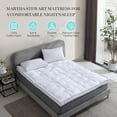 thumbnail image 2 of Martha Stewart Mattress Topper Twin Size - 3 Inch Feather Bed 100% Cotton Cover Fabric- All Seasons Fluffy White Mattress Pad Feather Topper Relieve Back Pain for Bedroom, 2 of 3