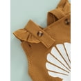 thumbnail image 6 of Infant Baby Girl Summer Jumpsuit, Fly Sleeves Square Neck Cartoon Shell Print Romper + Bow Headband, 6 of 9