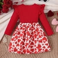 thumbnail image 6 of Kiijoy Girls Hearts Print Long Sleeve Dress Casual Ruffle A Line Midi Dress, Sizes 2-8, 6 of 6