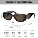 thumbnail image 5 of Gafas de sol BUTABY Trendy Rectangle para mujeres y hombres con montura negra, 5 of 6