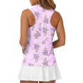 thumbnail image 6 of Women's Golf Shirts Printed Sleeveless Athletic Tank Tops Collared Zip Quick Dry Golf Top for Summer Sports Pink XXL, 6 of 6