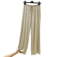 thumbnail image 4 of uublik Comfy Pajamas for Women Set 2 Piece Lounge Set Casual Short Sleeve Tops and Wide Leg Pants Loungewear Matching Sleepwear Khaki, 4 of 8