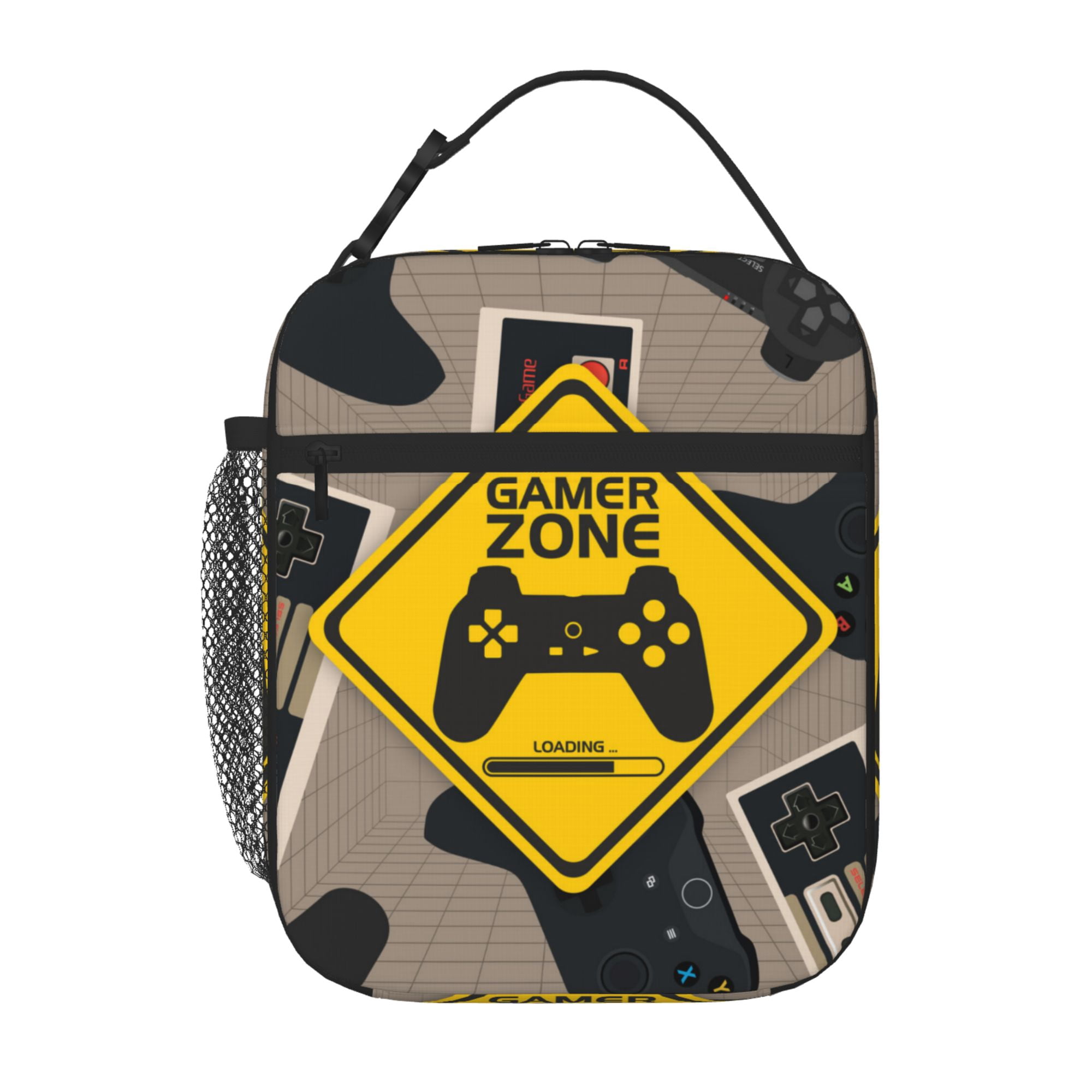 TEQUAN Portable Lunch Bag, Gamer Zone Game Controller Pattern Reusable ...