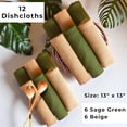 thumbnail image 2 of Kitchen Dish Cloths for Washing Dishes - Waffle Weave Cotton Dish Rag Towel - 13"x13" Set of 6+6 - Sage Green + Beige Kitchen Washcloth Dishcloth Dishrag Dishtowel Wash Cloth, 2 of 3