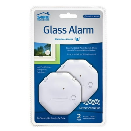 Sabre HS-GA2 100 dB Window Glass Alarm, Pack of 2