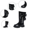 thumbnail image 4 of LYHaoo Children Boots Girls High Boots Autumn Winter Zipper Single Boots High Boots Pearl Bow Sizes 12.5 Black(Little Kid), 4 of 6