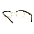 thumbnail image 4 of Retro Vintage Classic Half Rim Round Oval Clear Lens Eye Glasses Tortoise Gold, 4 of 4