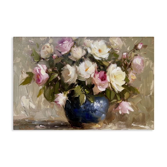 Stupell Industries Victorian Painterly Vase of Roses Canvas Art, 24 x 16, by LSR Design Studio