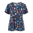 thumbnail image 1 of LSLJS Veste de Travail Protectrice à Manches Courtes et Col en V pour Femme, d'Été, Ample, à Imprimé Floral, Haut; Sarraus pour Femmes Grande Taille, 1 of 1
