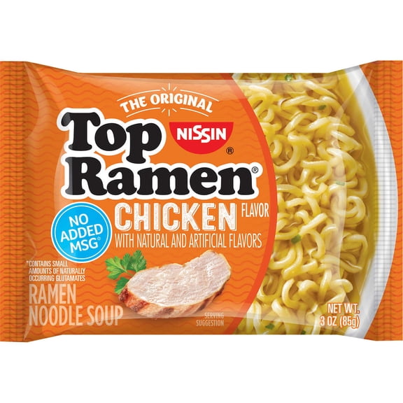 Nissin Top Ramen Chicken Flavor Noodle Soup, New Food 12Pk./3 oz.