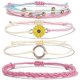 thumbnail image 1 of Sunflower String Bracelet Handmade Braided Rope Charms Boho Surfer Bracelet for Teen Girls Preteens Women, 1 of 5