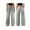 thumbnail image 2 of Rdhnmea Women's Fall Jeans Loose Solid Low Rise Wide Leg Denim Pants, 2 of 9