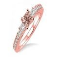 thumbnail image 2 of Princess cut 1.5 carat Morganite and Diamond Engagement Ring for Women in 14k Rose Gold morganite & diamond engagement ring, 2 of 2