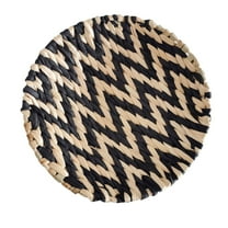 BINGLI Boho Wall Hanging Basket, Handmade Round Rattan Wall Decor with Woven Tapestry and Tassels, Flat Wicker Serving Tray Art for Bedroom, Living Room Wall Decor