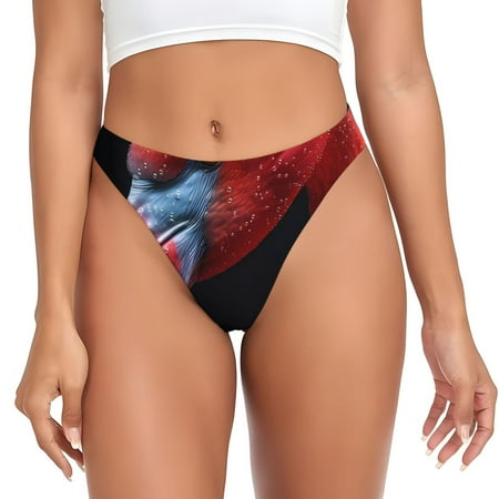 Rateoe Closeup Red Flamingo Portrait Pattern Seamless Women Underwear Thongs No Show Ladies Thong No Line Breathable Comfortable Panties Undies for Women-4X-Large