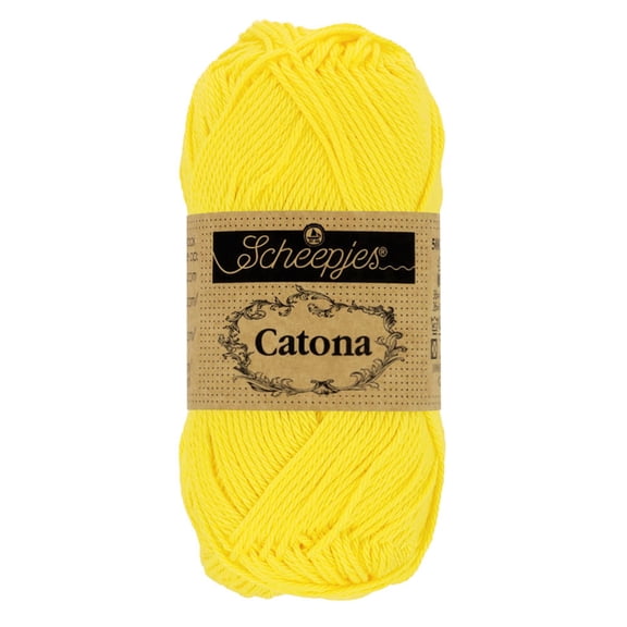 Scheepjes Catona Cotton Yarn, 50 g (1.76 oz) Lemon 280 - Single Skein